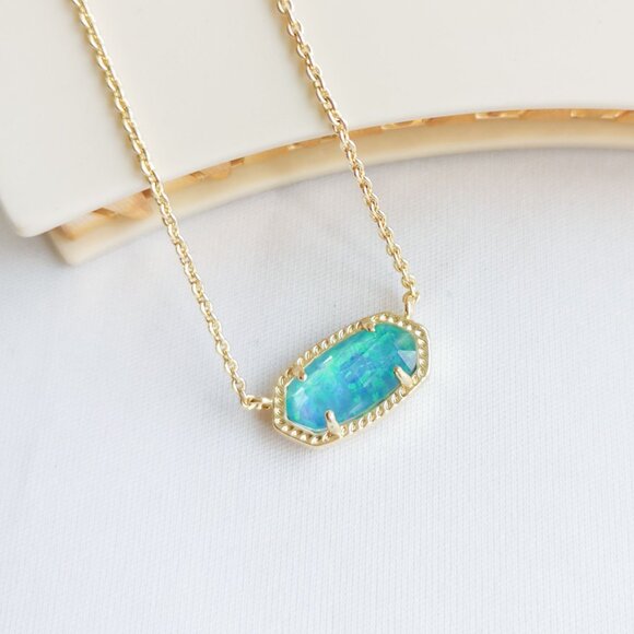 Kendra Scott Jewelry - Kendra Scott Elisa Gold Aqua Kyocera Opal Necklace